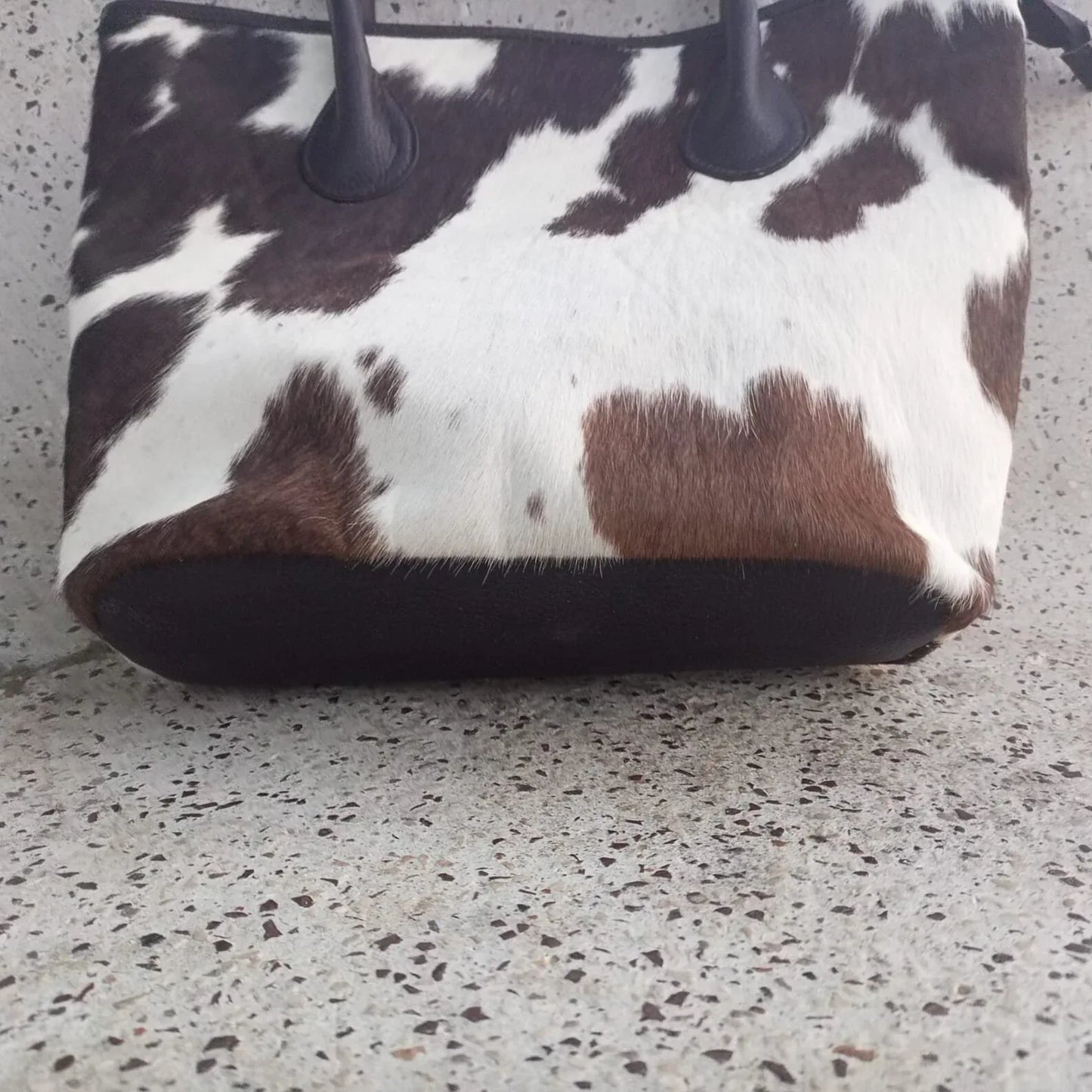 Exotic Spotted Cow Fur Tote Purse