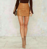 Genuine Leather Mini Tan Skirt