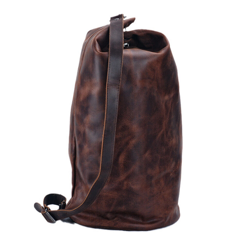 Unique real leather crossbody duffle bag
