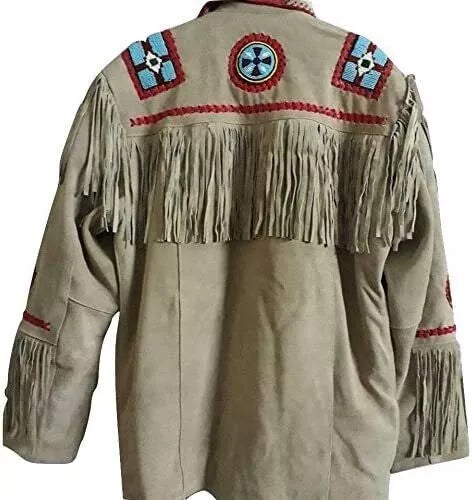 Men's Native American Western Suede Jacket