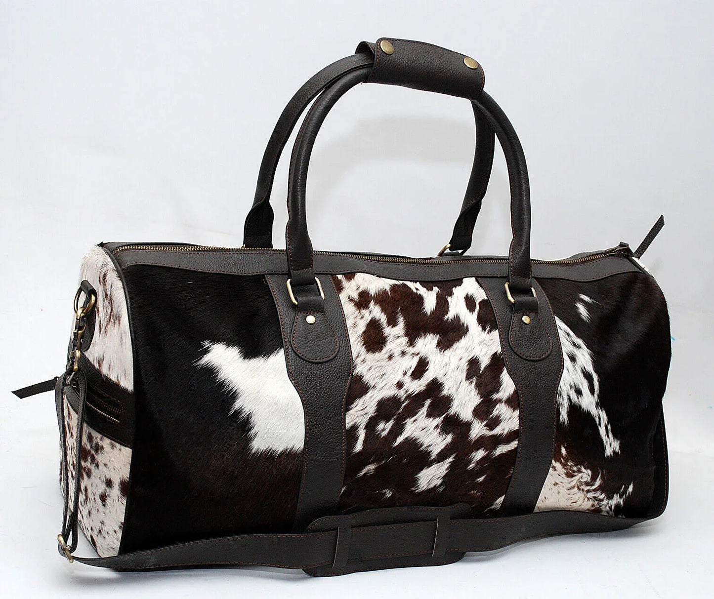 Cowhide Skin Weekender Bag Tricolor