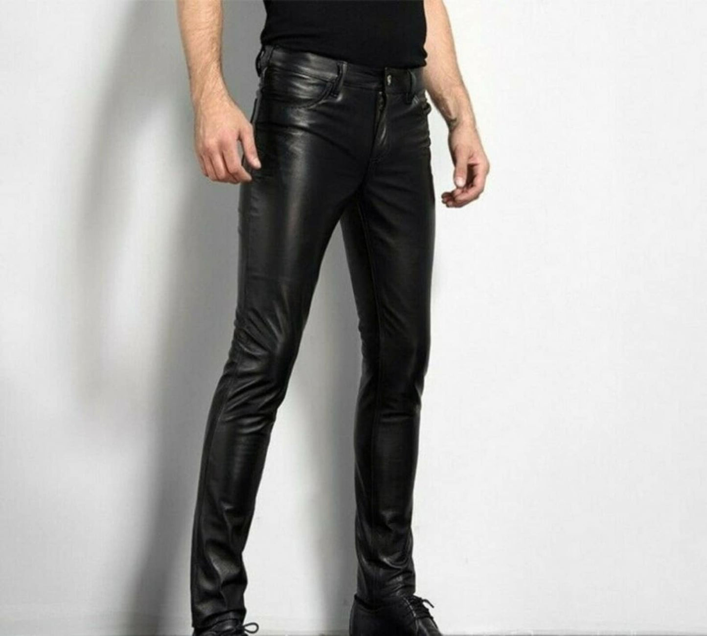 Men Leather Pant Trousers for Biker