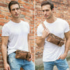Men Real Leather Bum Waist Belt Bag