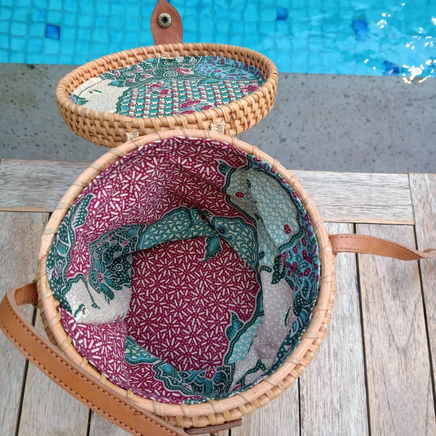 Natural Rattan Handwoven Cylinder Bag