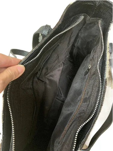 Double Sided Real Cowhide Shoulder Purse