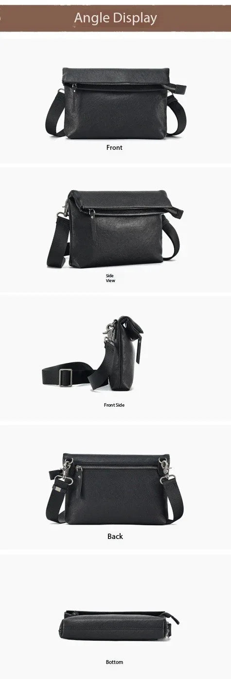 Men’s Genuine Leather Commuter Messenger Bag