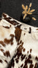 men cowhide shorts brown white