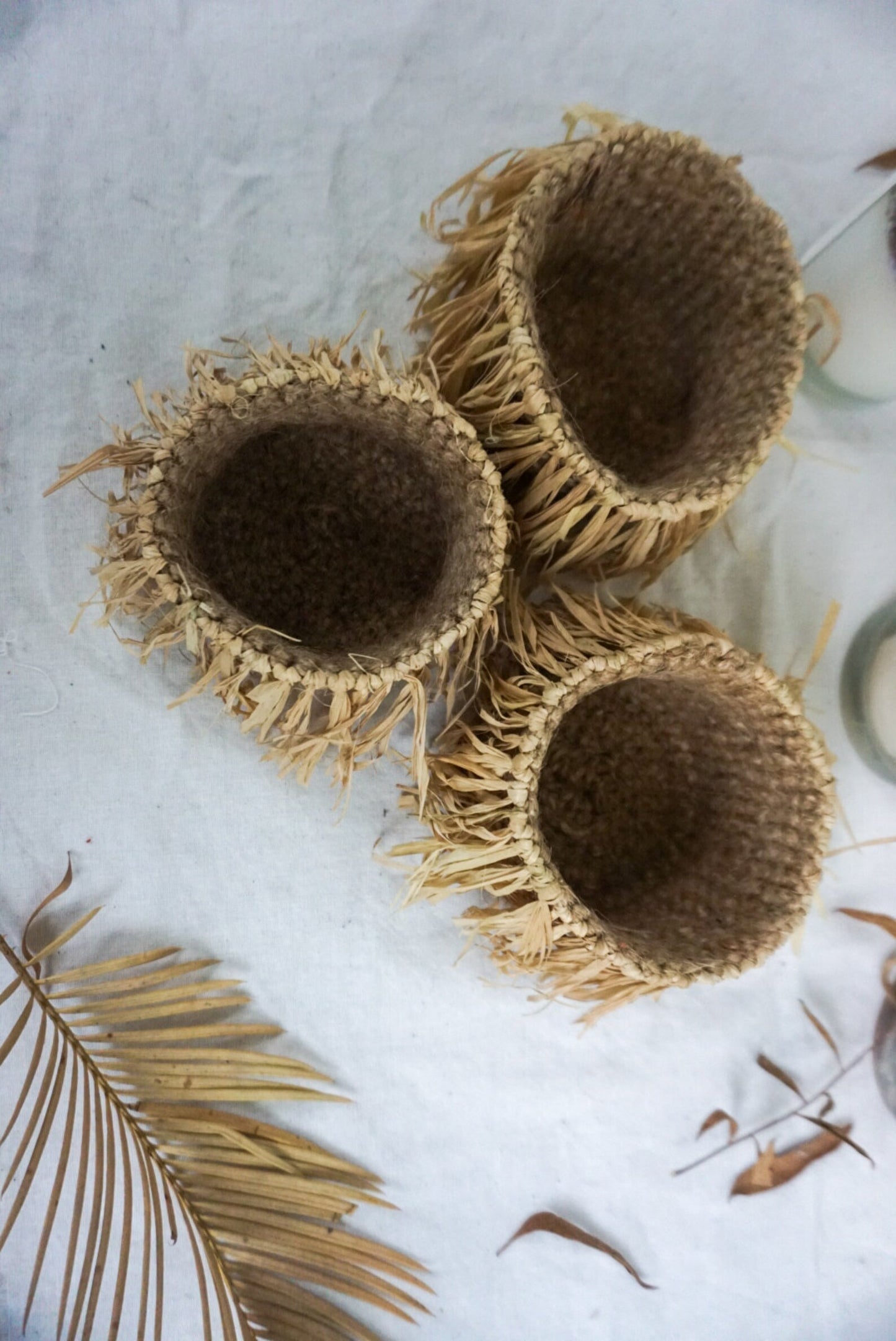 Boho Raffia Crochet candle holder
