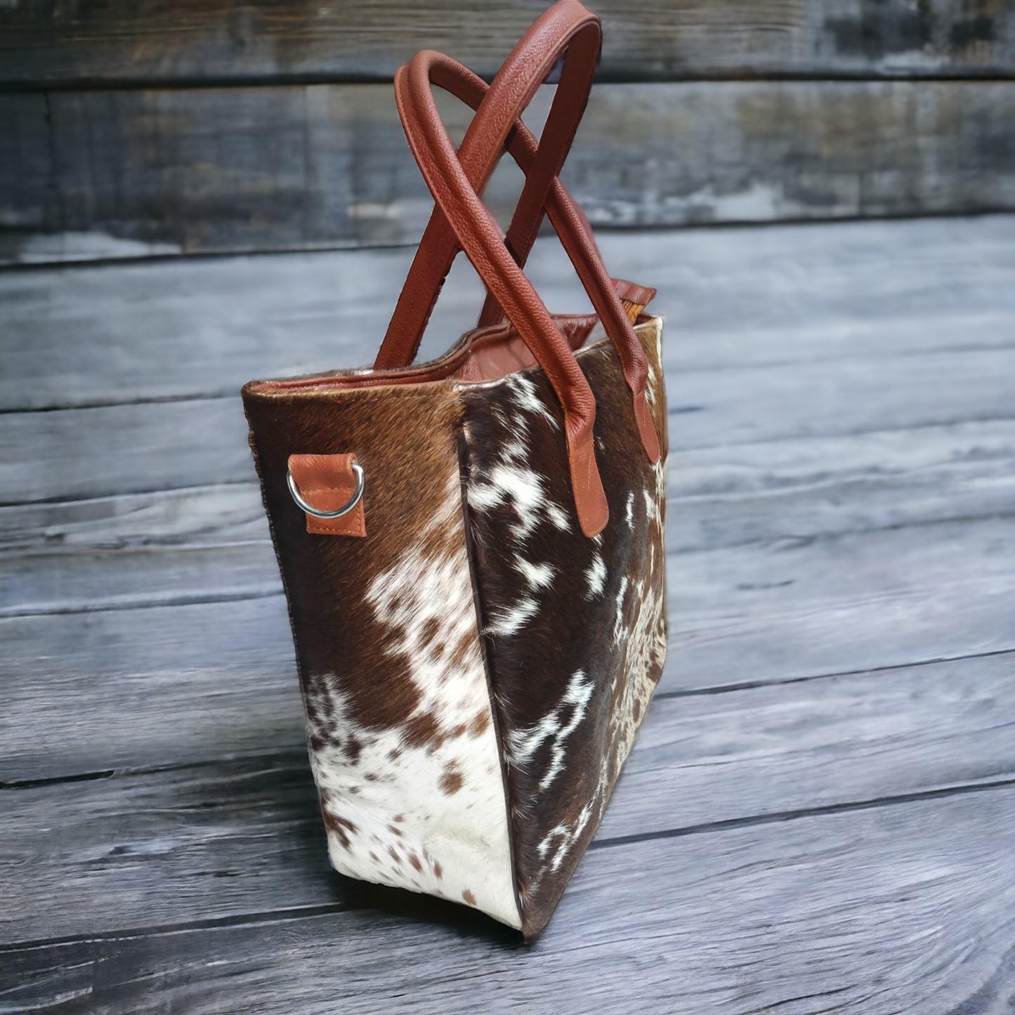 Cowhide Tote Bag Natural Real