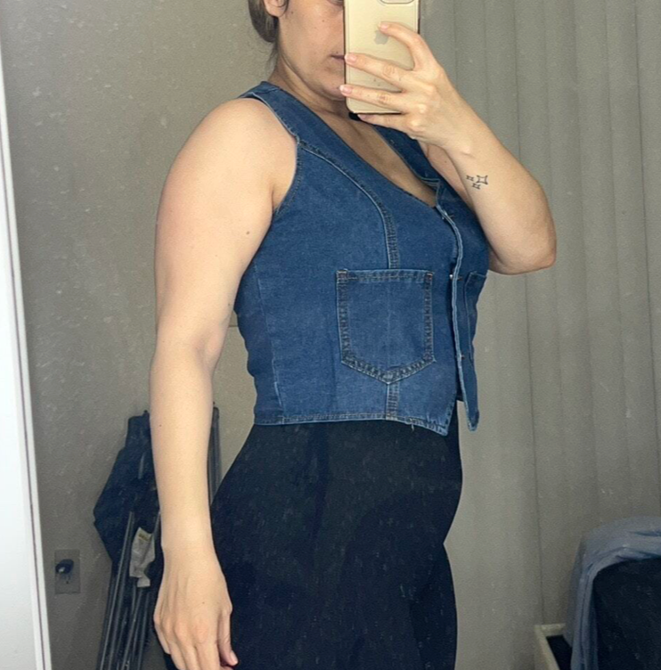 Women Casual Denim Vest With Pockets