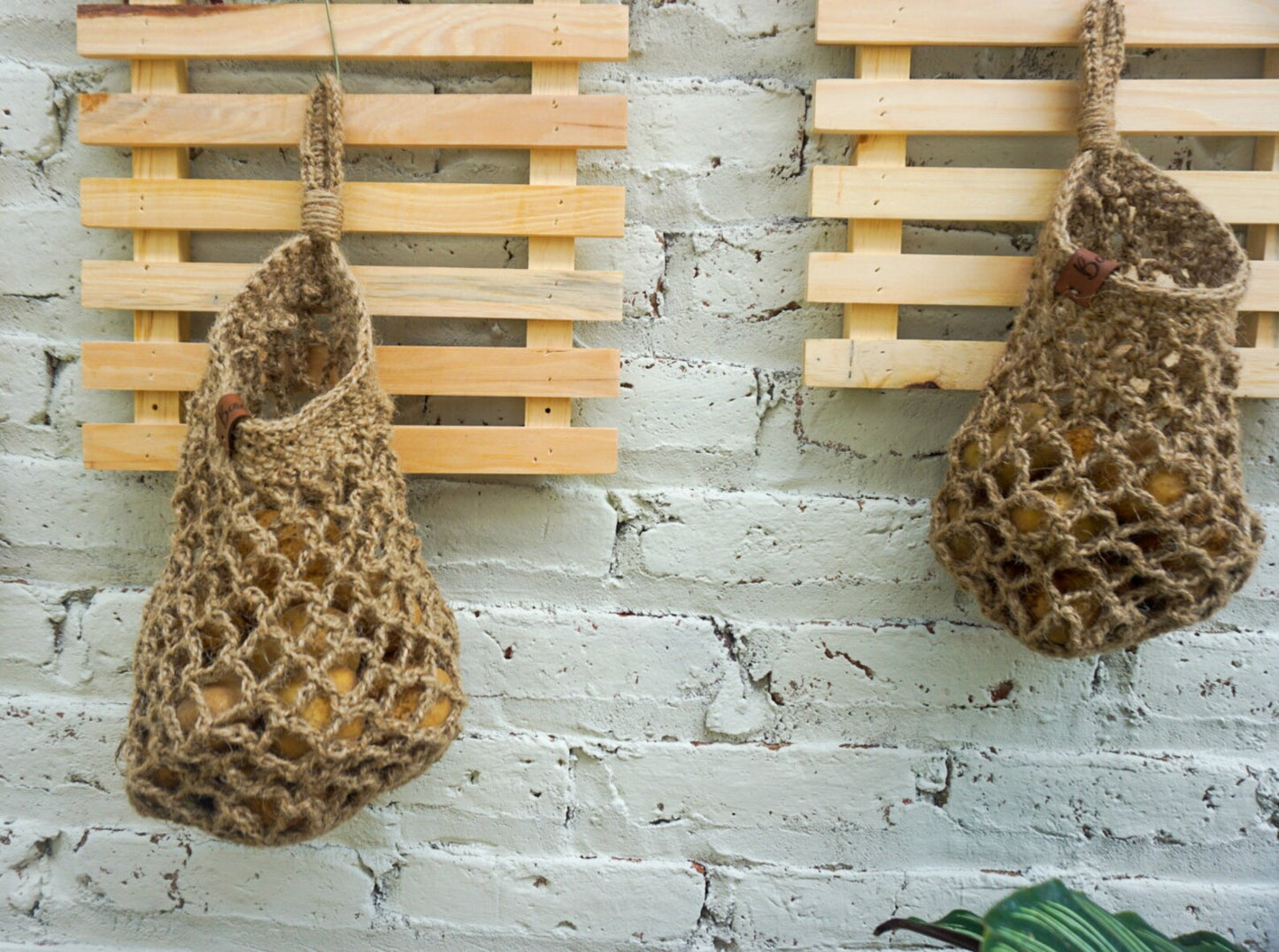 Jute fruit vegetable kitchen hanging basket