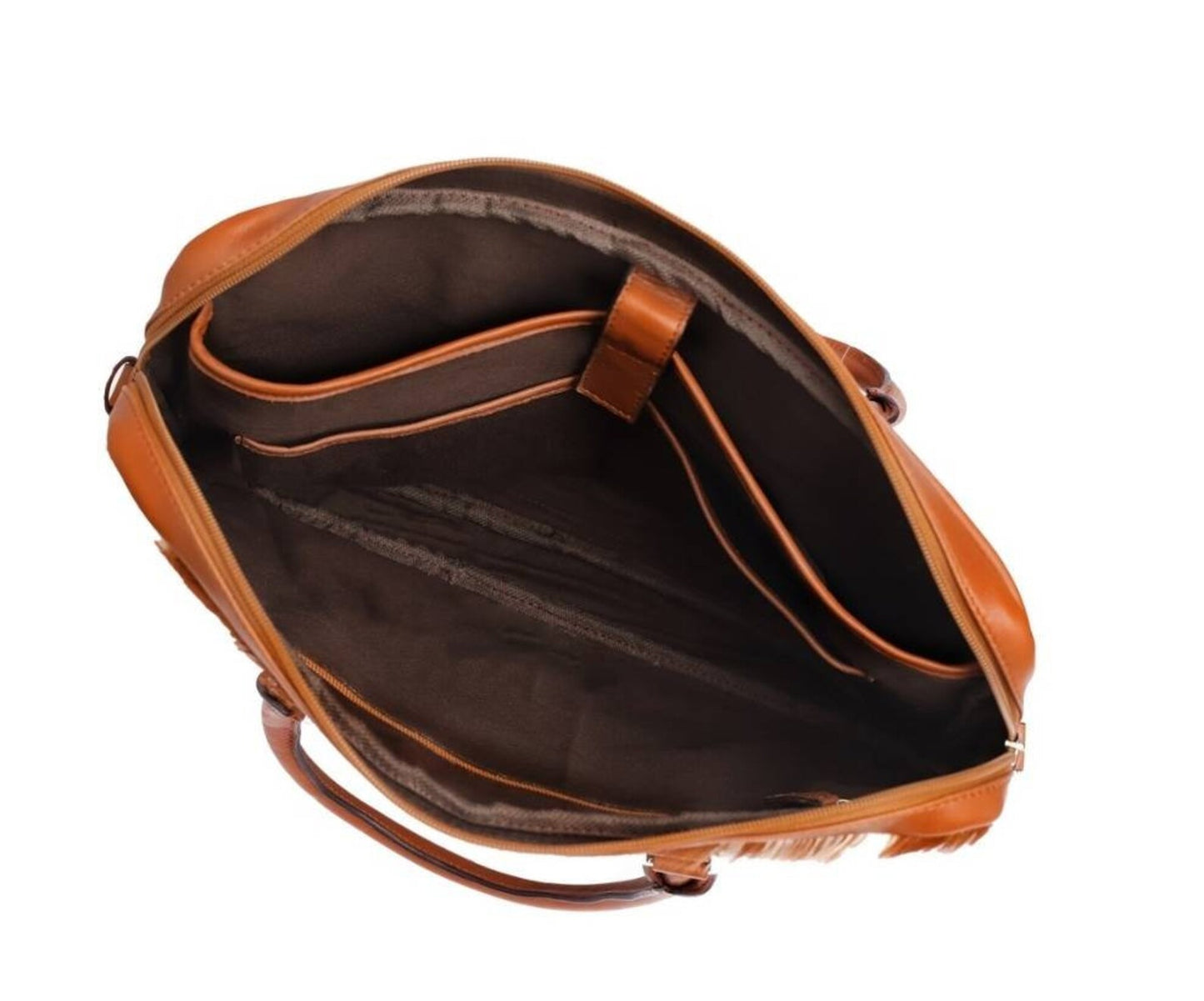 Real Natural Hair On Cowhide Laptop Bag