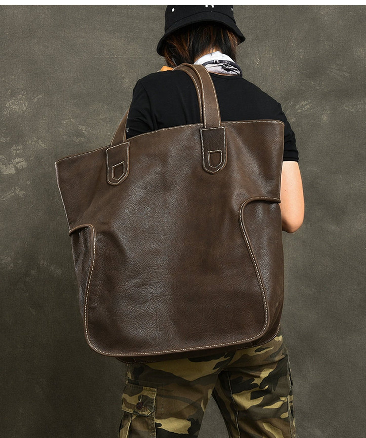 Extra Large Leather Tote Work and Travel Bag