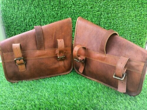 Brown Leather Motorbike Saddlebag