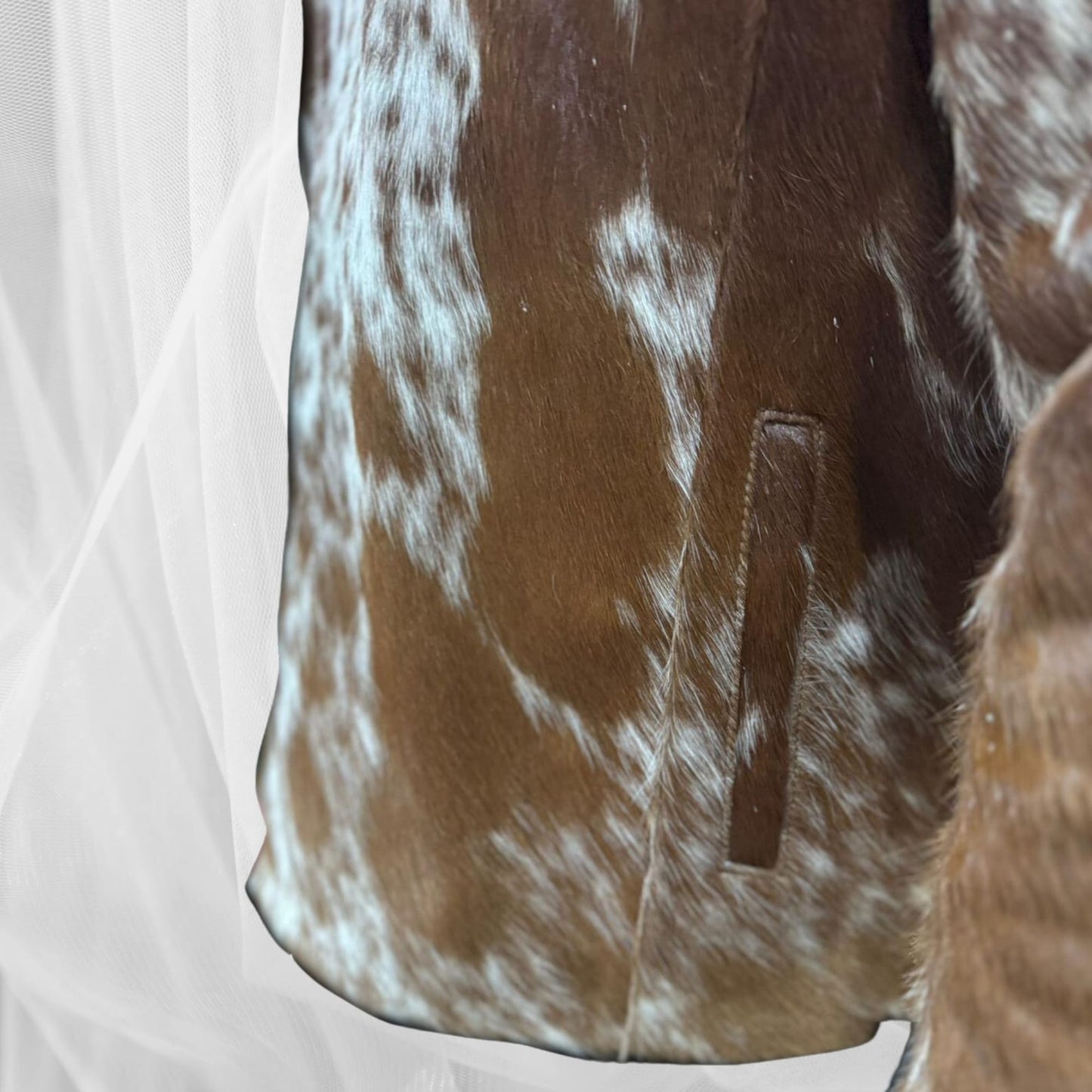 Cowhide Jackets Hair on Cow Skin Western Leather Jacket