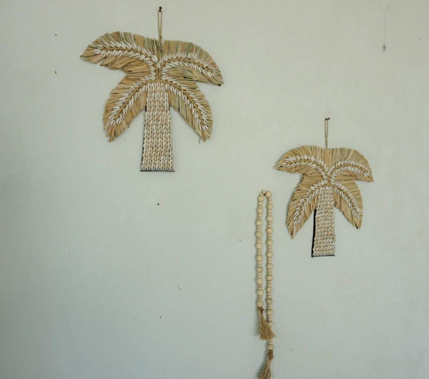 Cowrie shells wall palm tree wall hanging decor
