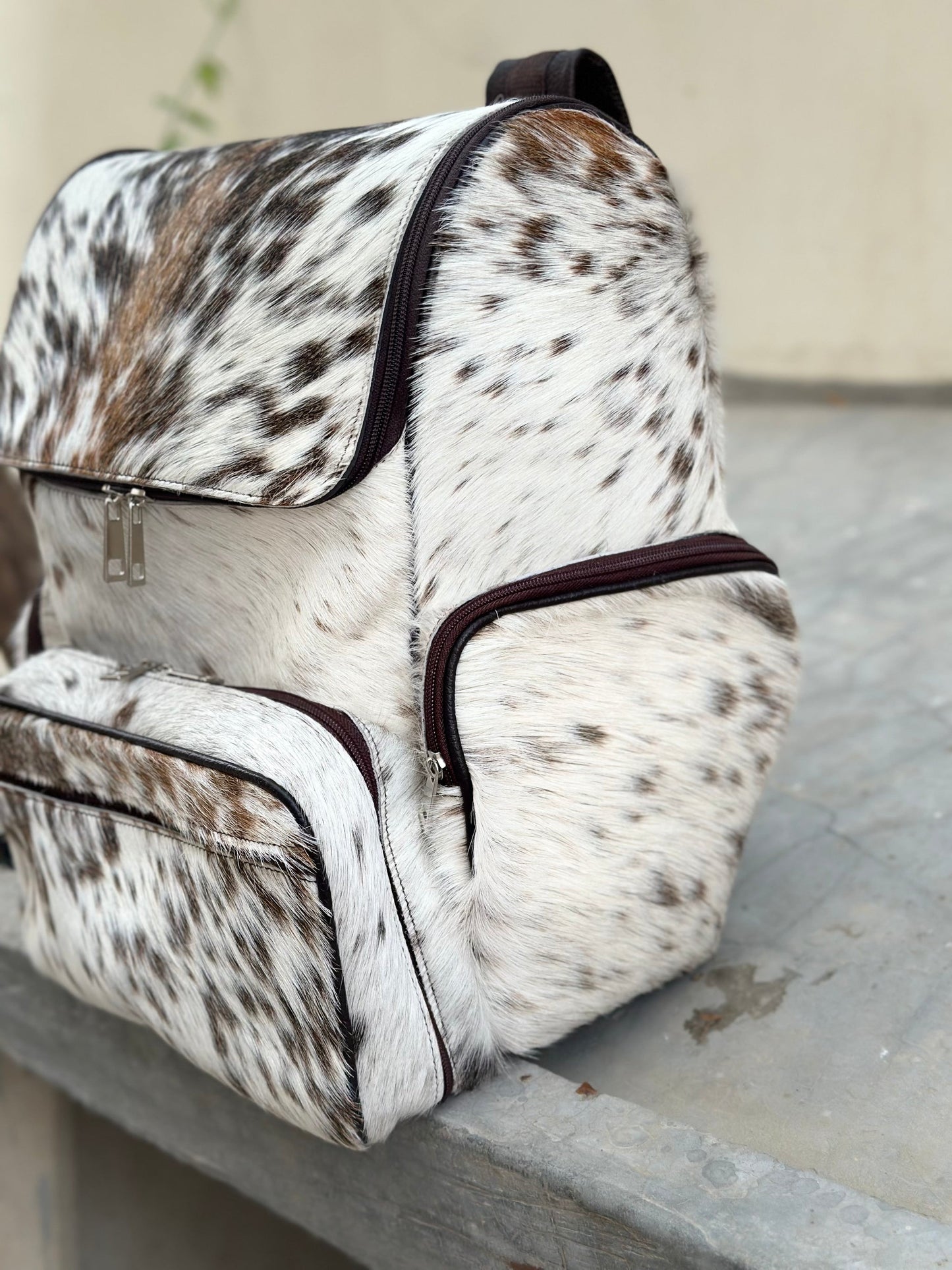 Real Cowhide Laptop Book Backpack