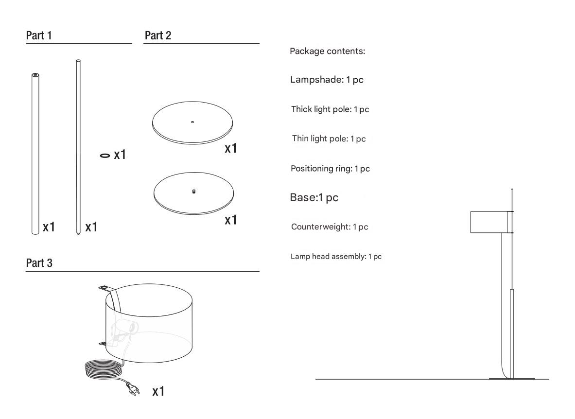 Spanish Designer Adjustable Floor Lamp with Fabric Shade
