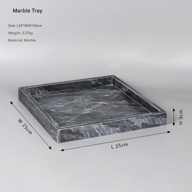 Black Natural Marble Bathroom Tray Luxury Hotel Vanity Organizer