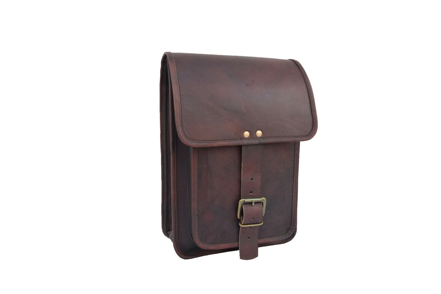 Dark Leather Satchel Crossbody Bag