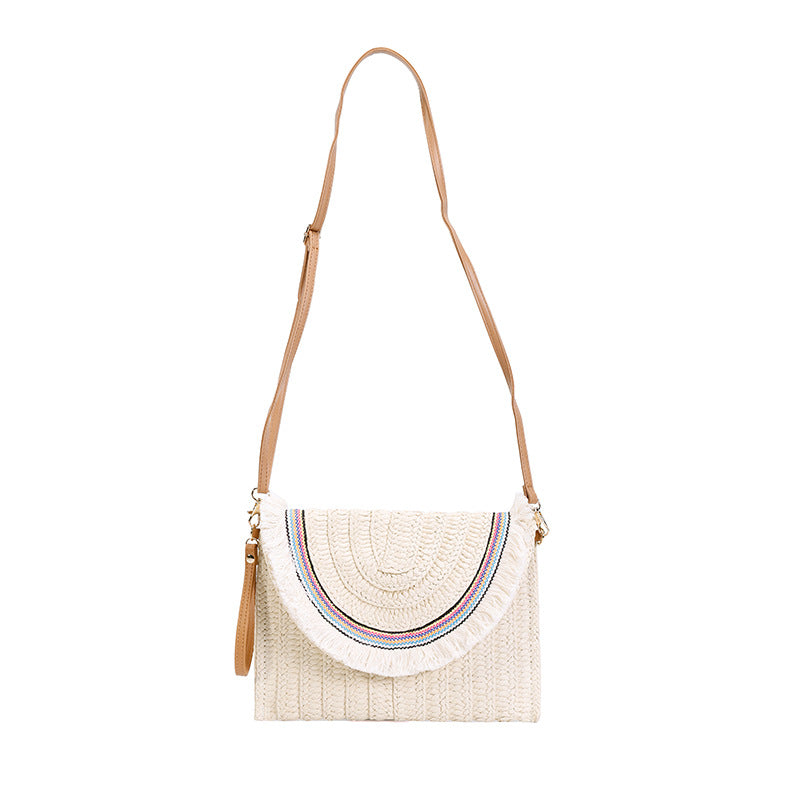 straw summer envelope purse beach