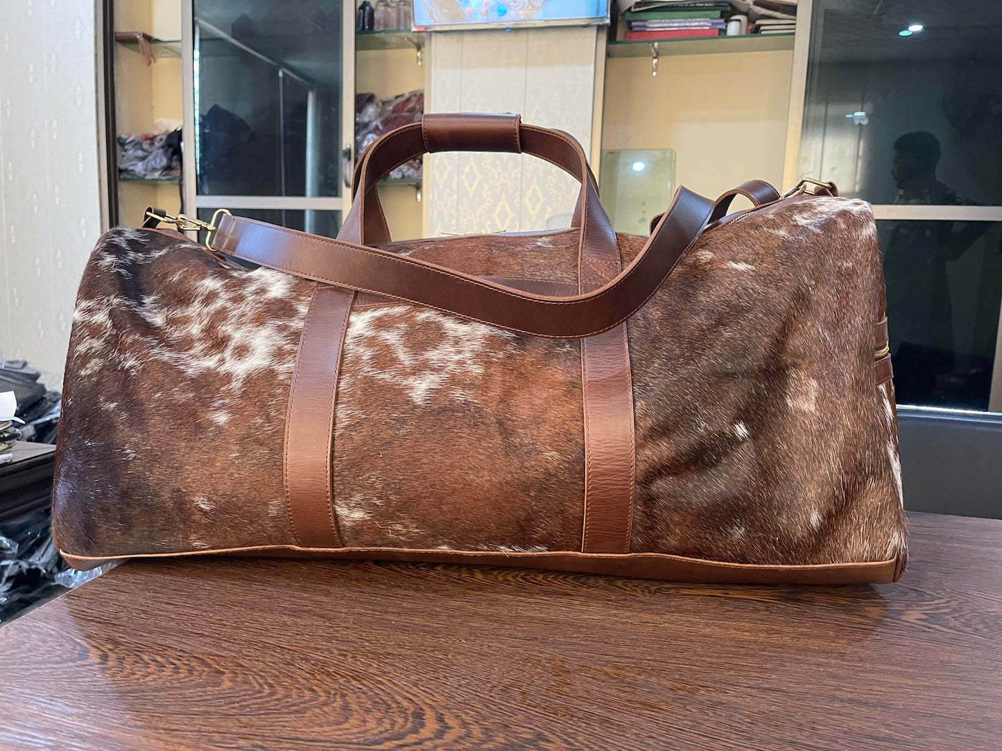 Genuine Cowhide Overnight Weekender Bag