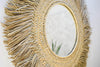 Woven natural seagrass raffia wall mirror