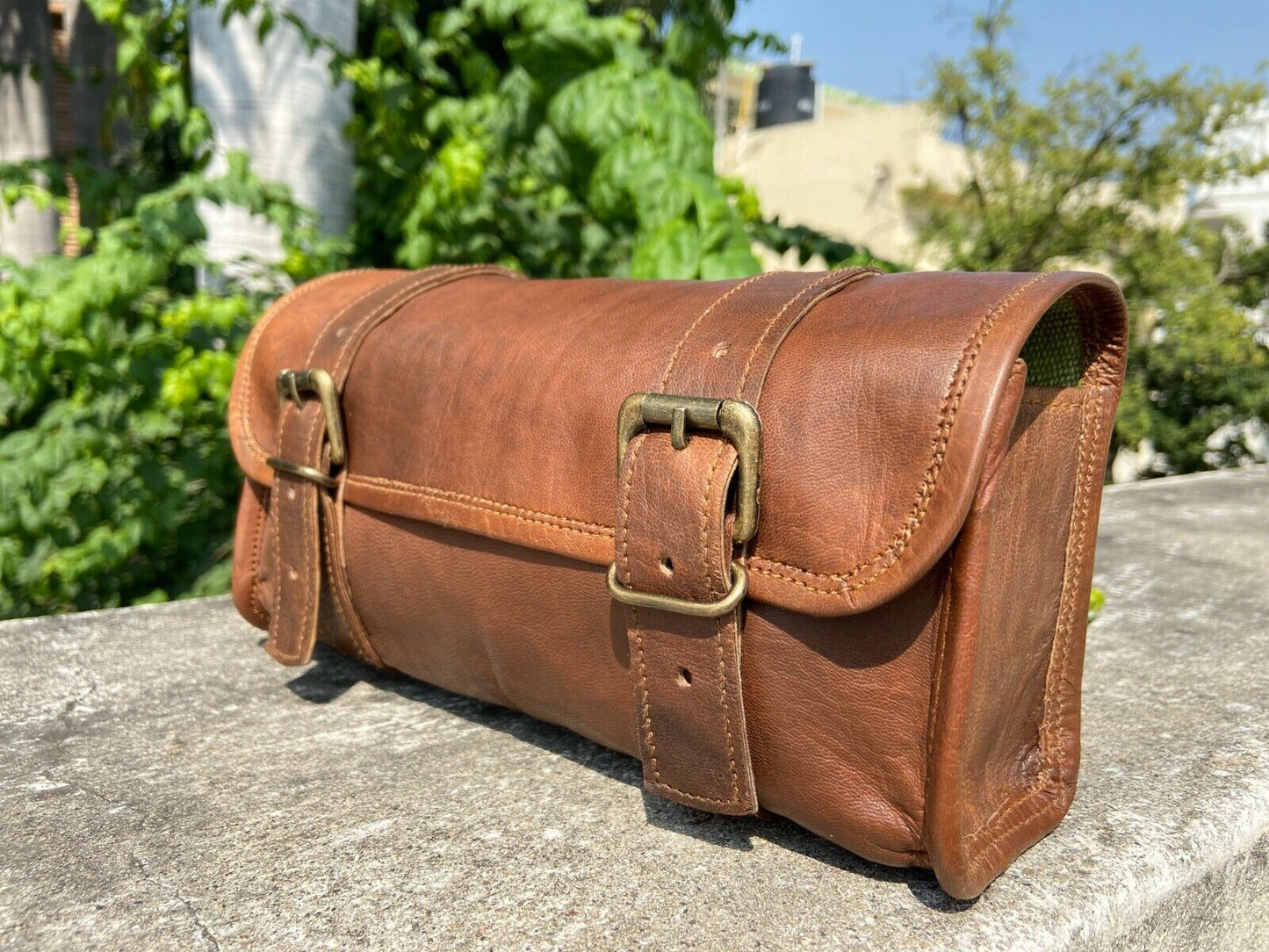 Real Leather Motorcycle Front Storage Bag