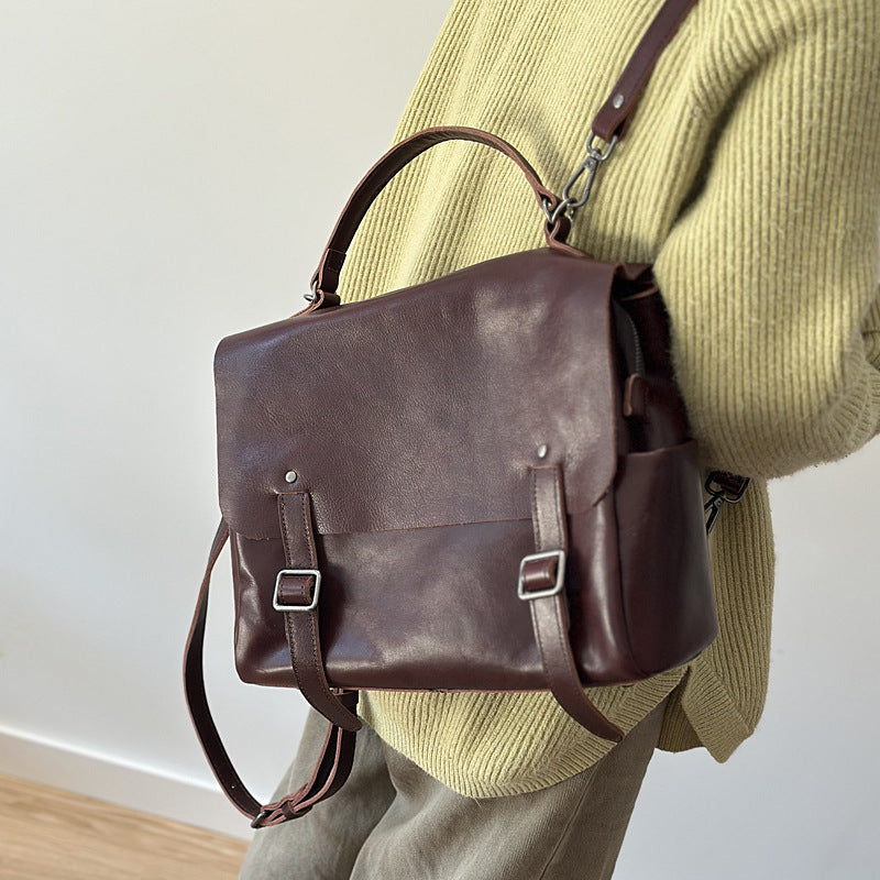 Leather Backpack Women Commuter Shoulder Bag