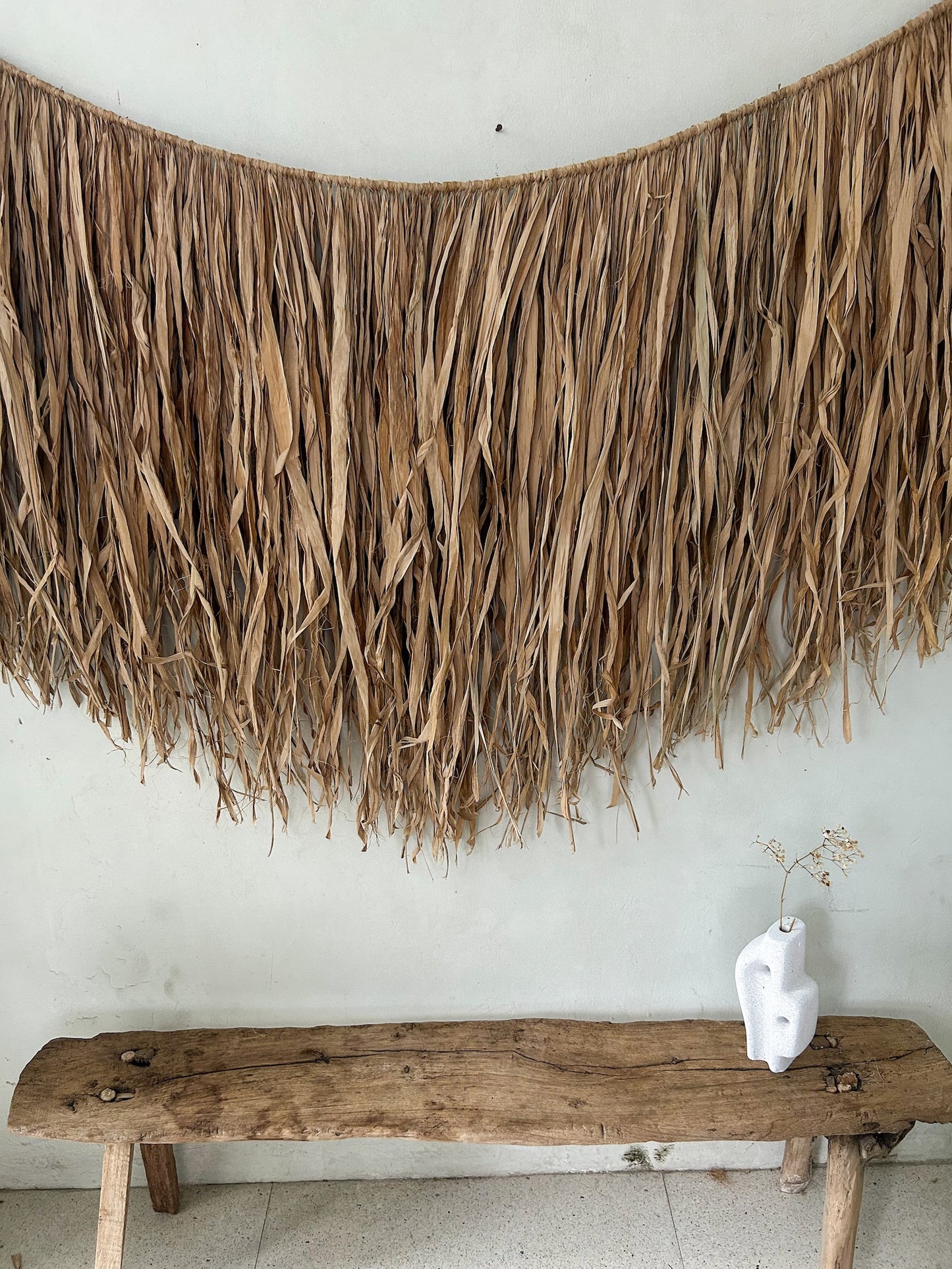 boho minimalist raffia wall hanging decor
