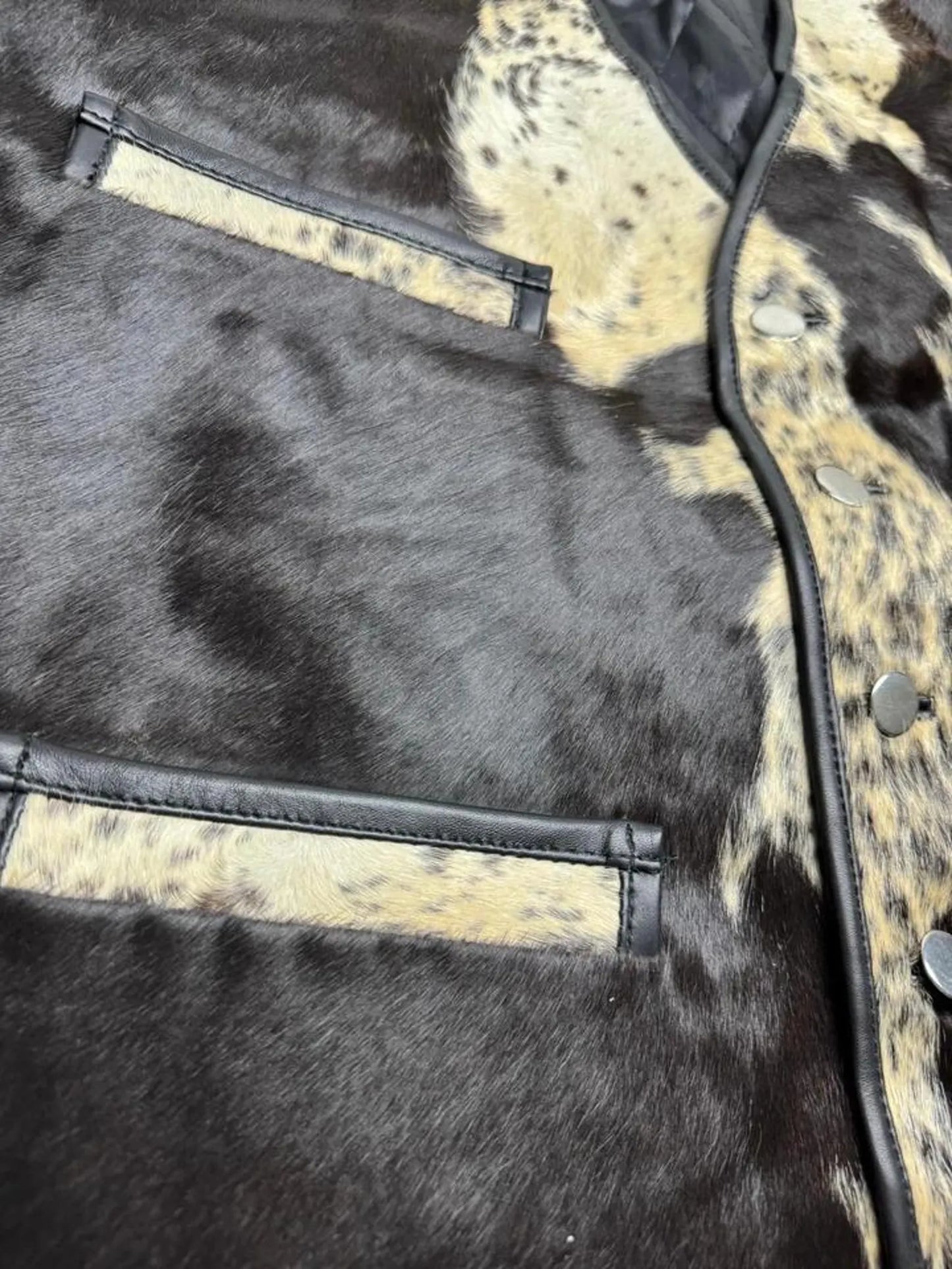 Cowhide Vest Black White