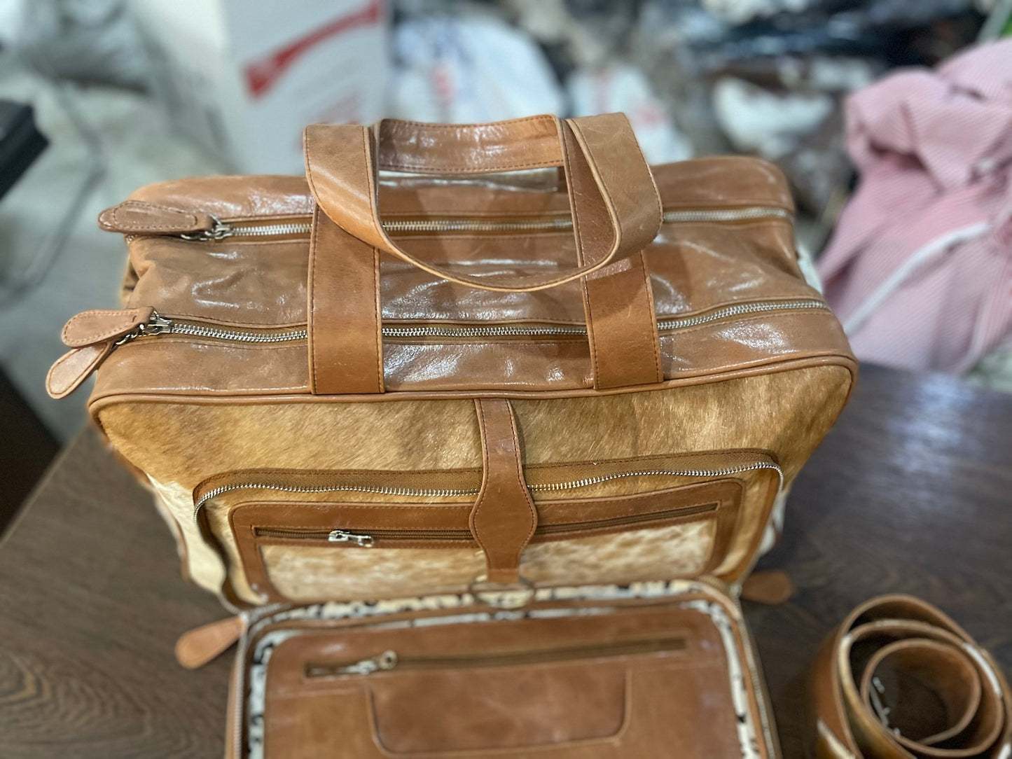 Cowhide Mommy Nappy Backpack