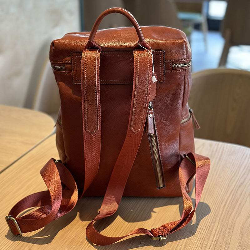 Leather Backpack for Women Laptop Bag Commuter Shoulder