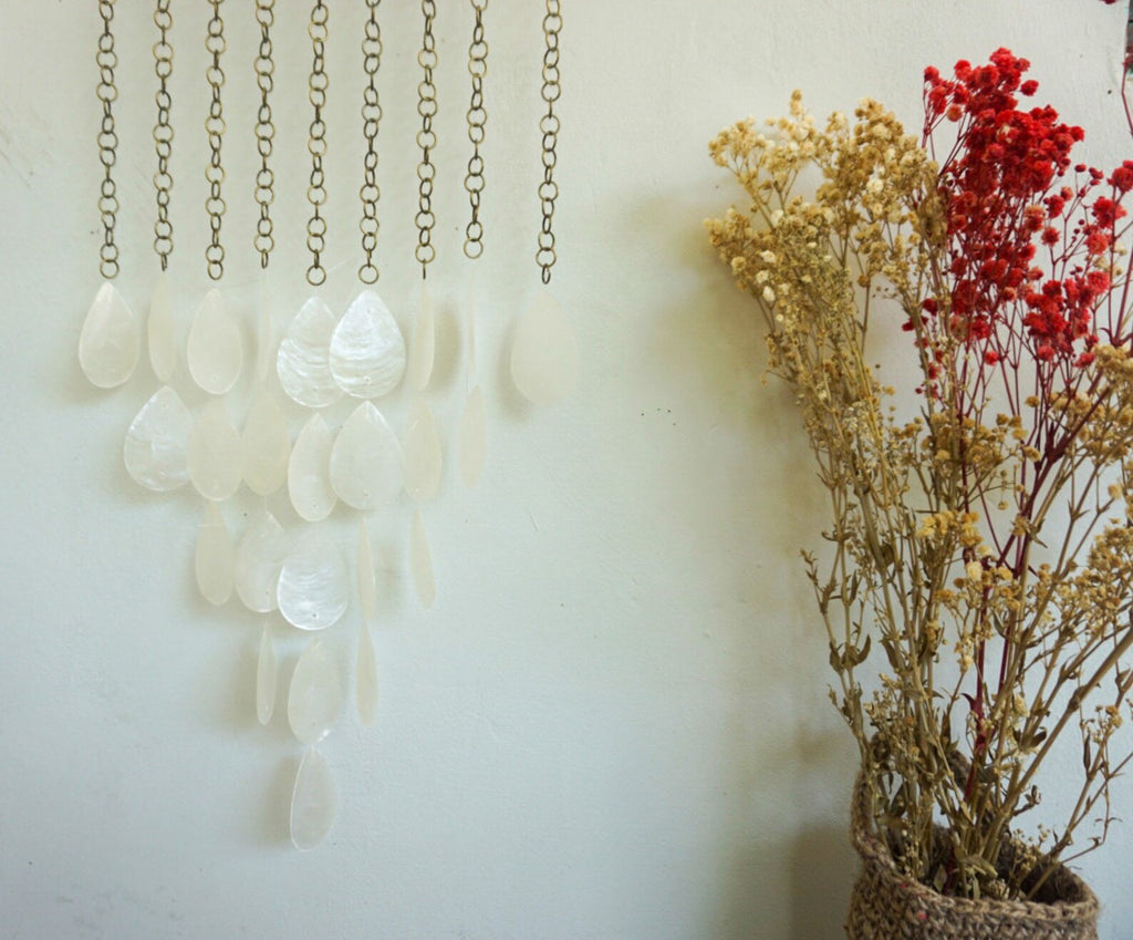 Water Drop white capiz shell wall urban decor