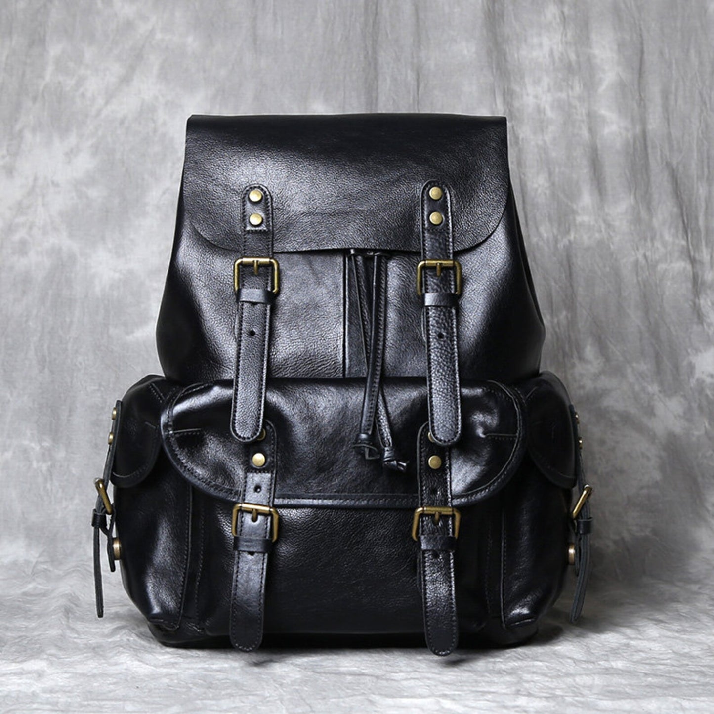Genuine Cowhide Leather Travel Backpack