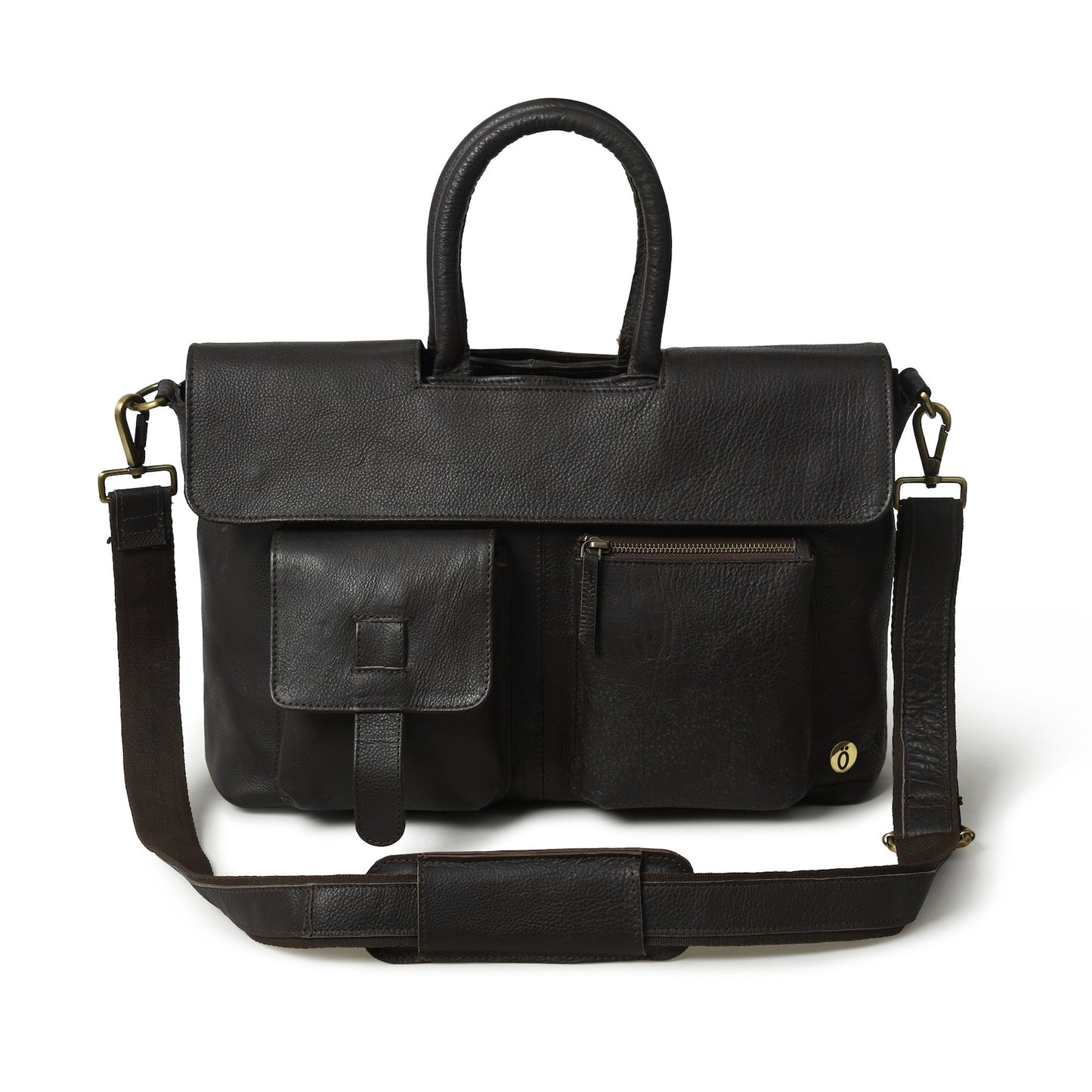 Men’s Black Leather Crossbody Messenger Bag