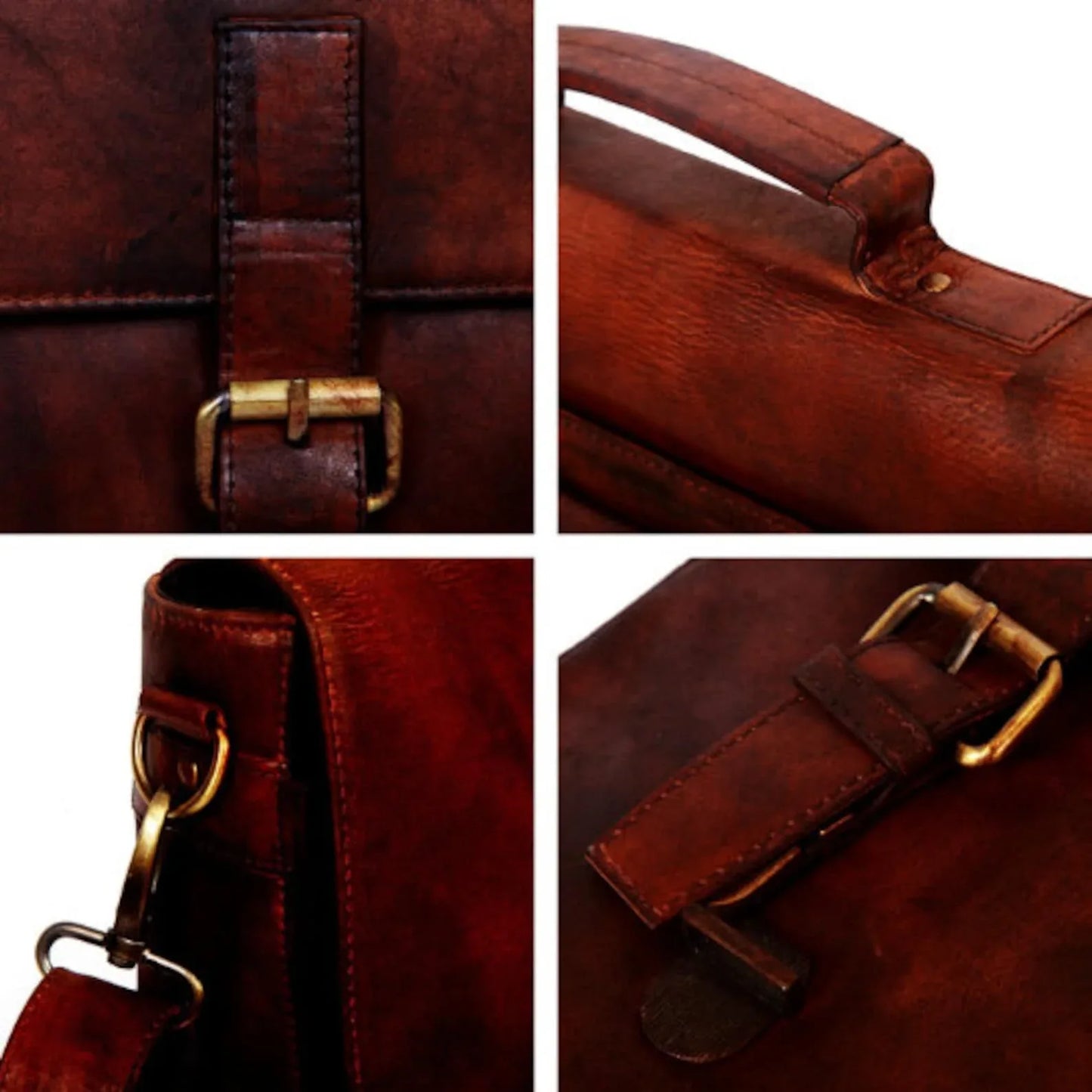 Genuine Leather Messenger Laptop Bag
