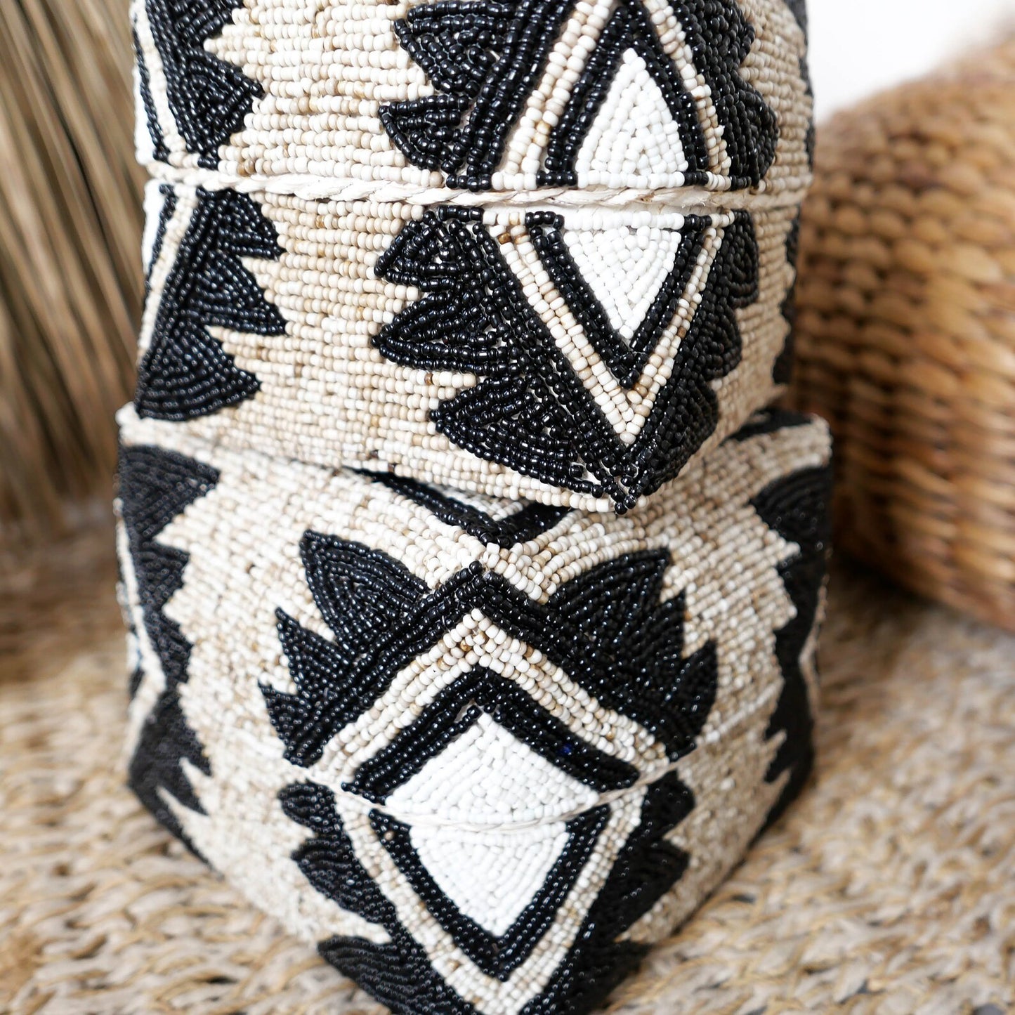 Handmade Beaded Bamboo Boxes