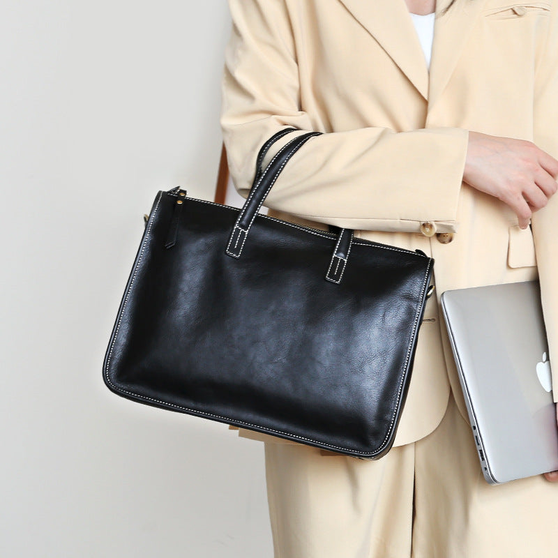 Women Leather Messenger Bag Briefcase Handbag