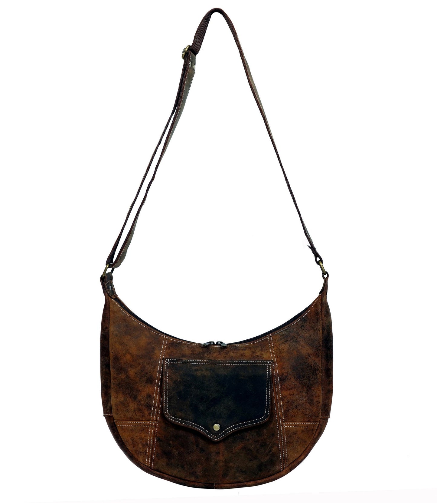 Real Genuine Leather Moon Bag