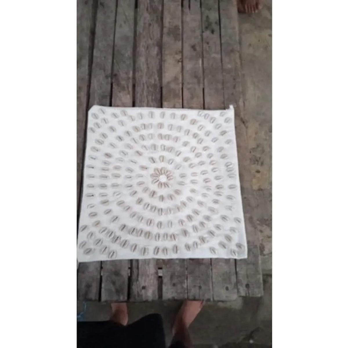 Cowrie Shell Pillow Cover Handmade for Boho Coastal Home Decor