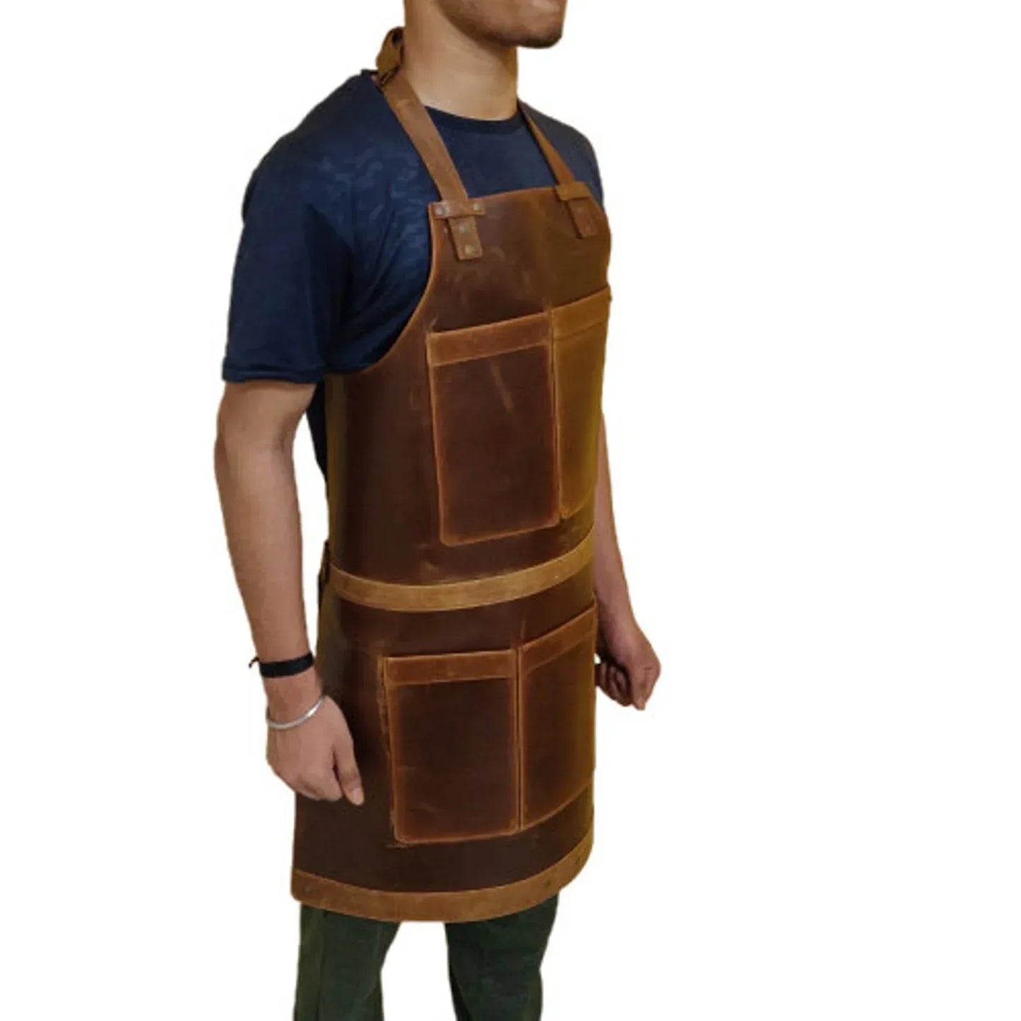 Genuine leather work apron