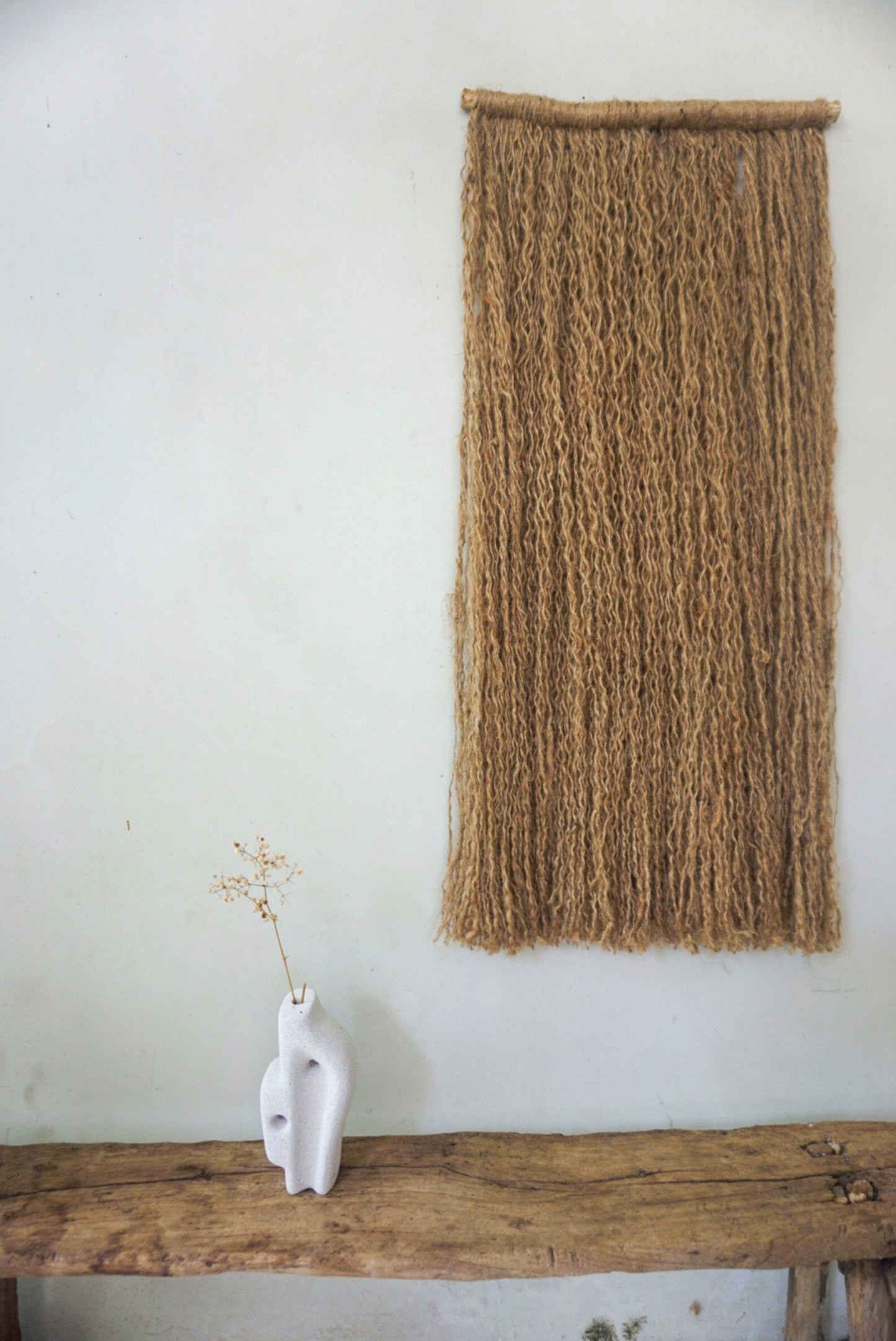 Wabi Sabi Jute Wall HangingHandmade Mediterranean Wall Decor