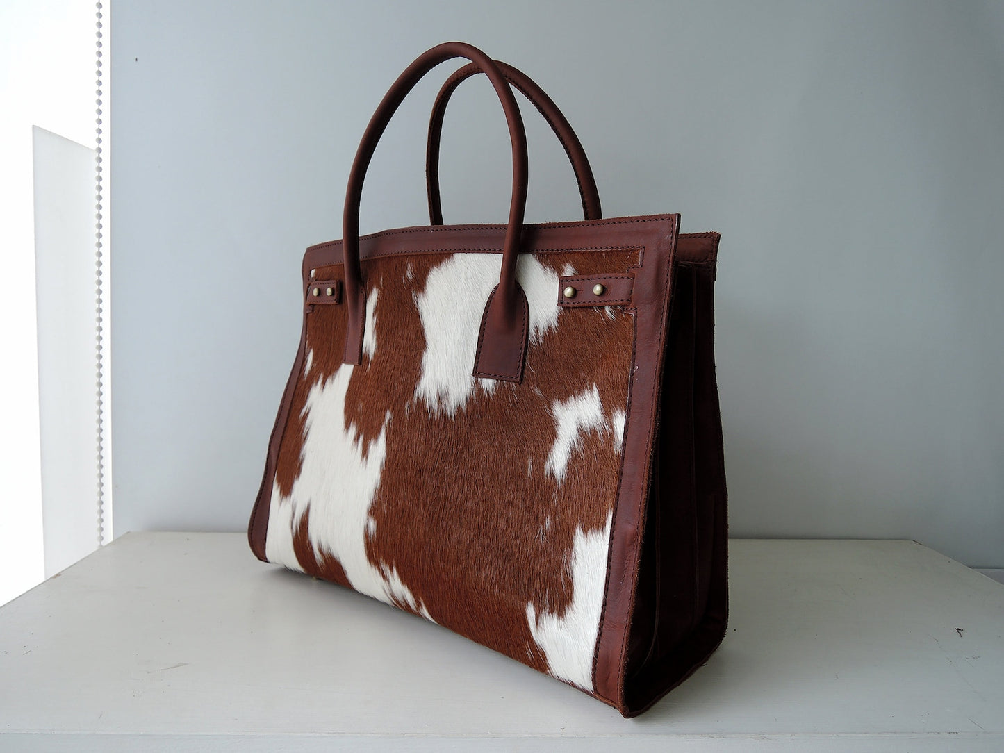 Real Natural Cowhide Fur Handbag