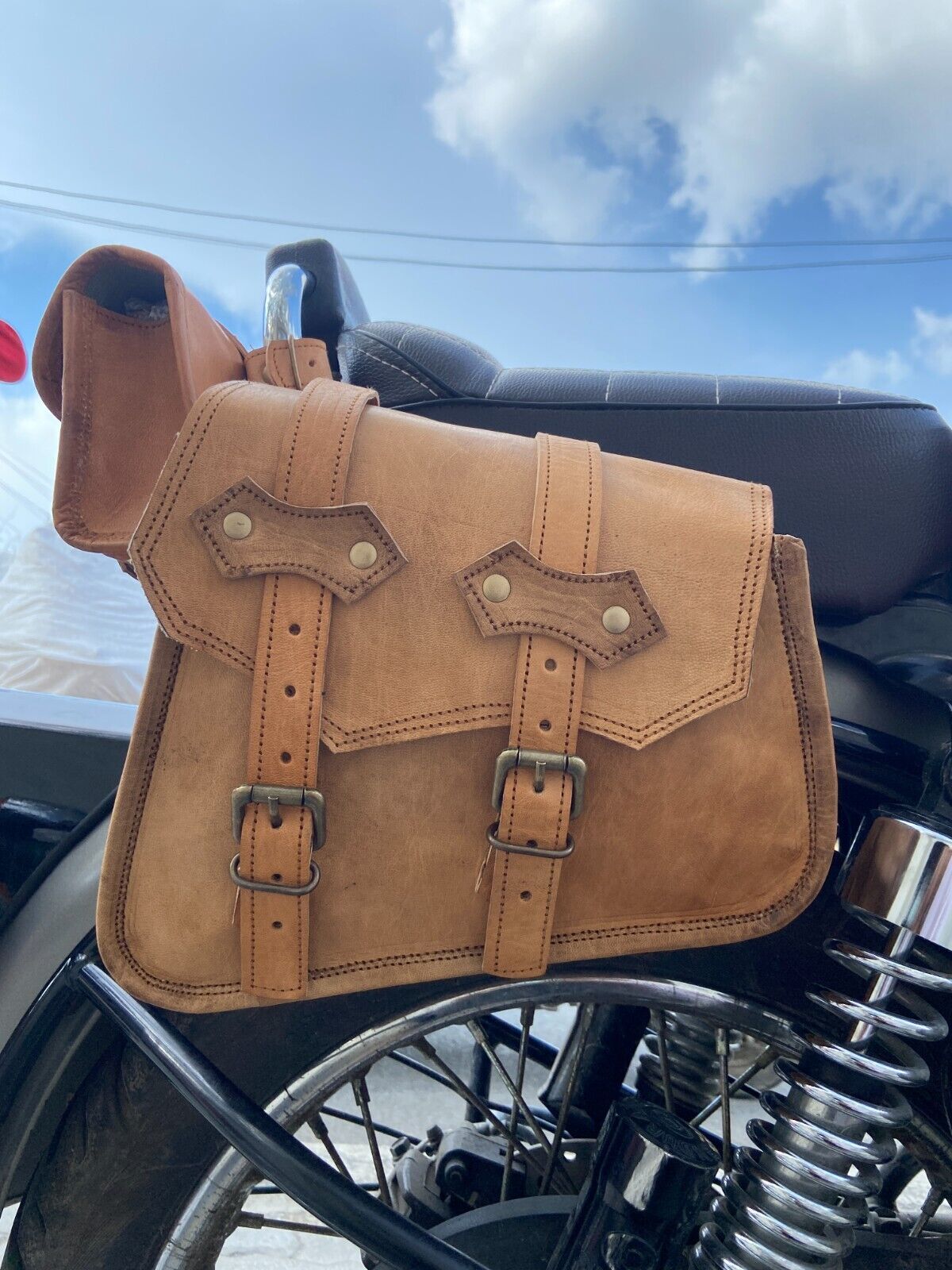 Leather Motorbike Saddlebags Saddle Panniers