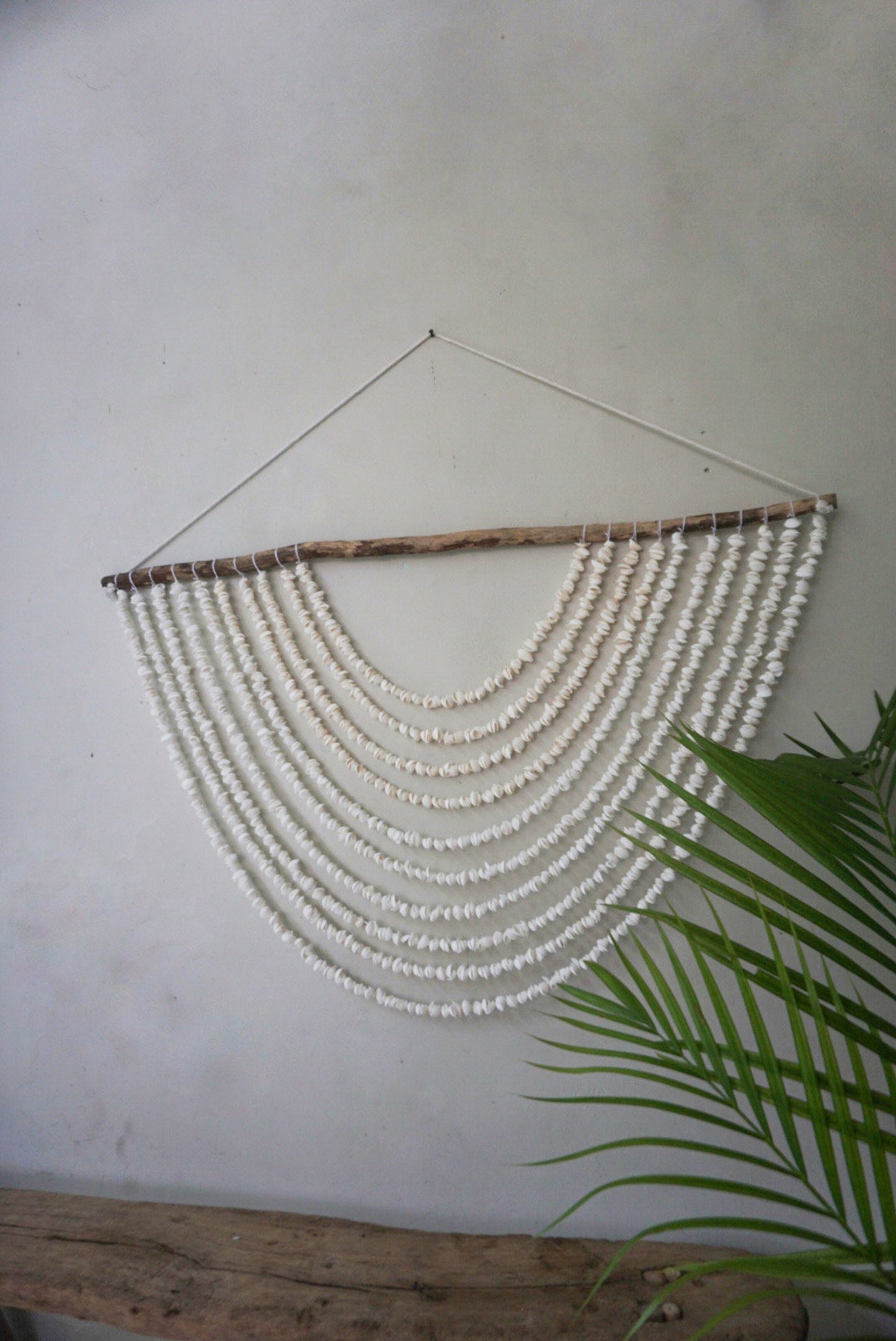 Large White shell boho hanging decor