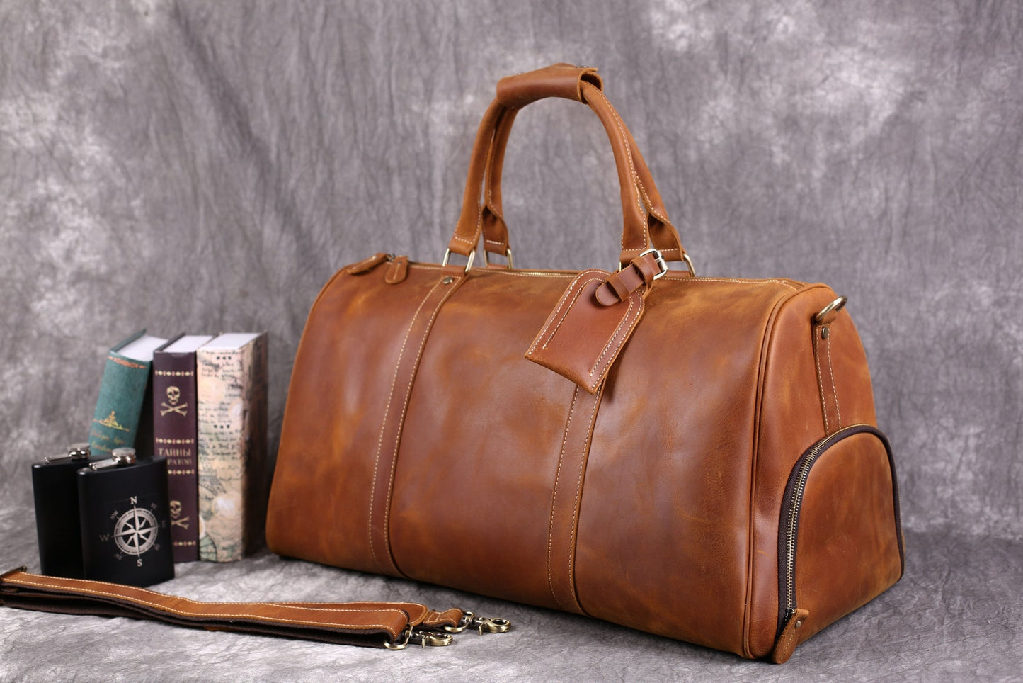 Genuine Leather Weekender Duffle Bag
