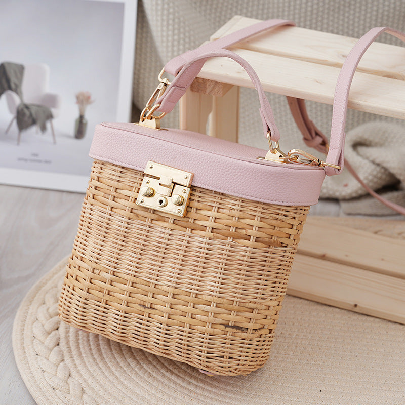 Straw Crossbody Purse Woven Summer Beach Bag for Women