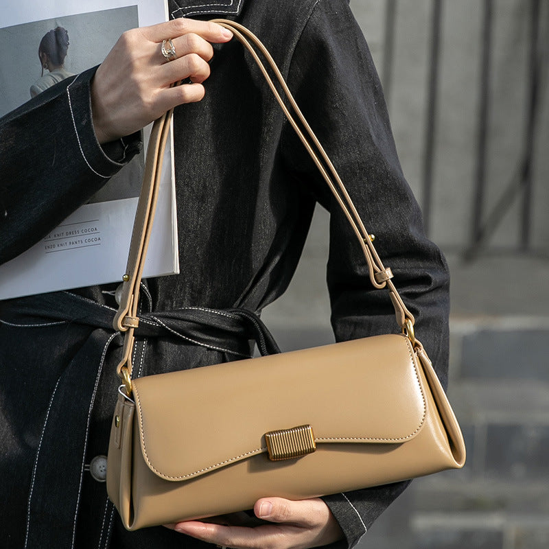 women genuine leather underarm bag