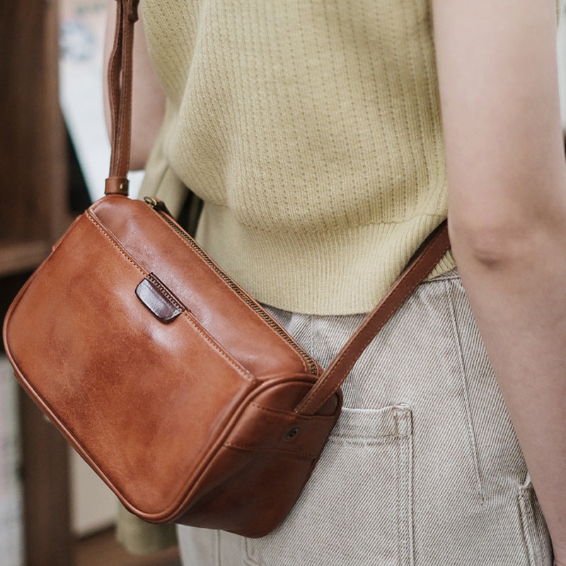 women leather pillow bag crossbody purse